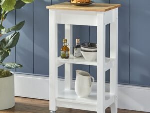 Mainstays Kitchen Cart with Removable Top, White Finish