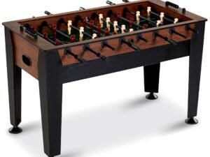 Barrington 54 Inch Furniture Style Foosball Soccer Table, Two Tone Wood Grain, Includes 2 Balls, Multi Person Table Foosball Soccer Adults, Families, Black/Brown