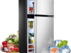 3.5cu.ft Compact Refrigerator Mini Fridge with Freezer, Krib Bling Small Refrigerator with 2 Door, Silver
