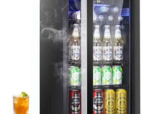 AGLUCKY 3.2 Cu.ft Beverage Refrigerator Cooler -120 Can Mini Fridge Glass Door for Soda Beer or Wine Constant Glass Door for Home, Office&Bar