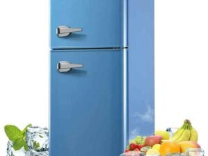 Krib Bling 3.5 cu.ft Compact Refrigerator, Retro Mini Fridge with Freezer, Small Drink Chiller with 2 Door, Blue