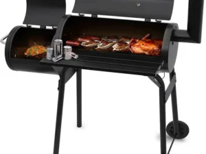 AEDILYS 27 inch Charcoal Barrel Grill with Offset Smoker