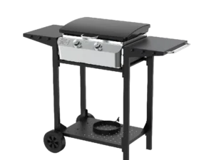 Nexgrill 2 Burner Propane Gas Flat Top Griddle with Cart and Side Shelves