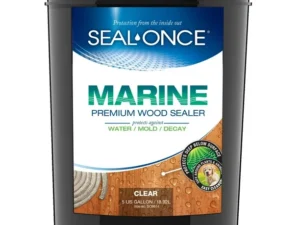 SEAL-ONCE MARINE Penetrating Wood Sealer, Waterproofer & Stain (5 Gallon). Water-Based, Ultra-low VOC formula for high-moisture areas to protect wood docks, decks, piers & retaining walls.