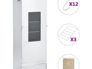 Festnight BBQ Oven Smoker with 2.2lbs Wood Chips 17.5"x11.4"x48.8"