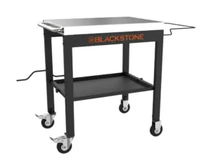 Blackstone 28" Portable Steel Prep Cart with Stainless Steel Top in Black