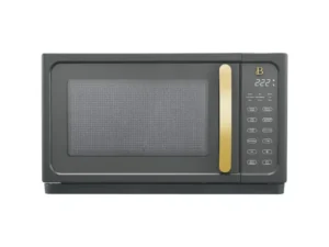 Beautiful 1.1 Cu ft 1000 Watt, Sensor Microwave Oven Oyster Grey by Drew Barrymore, New