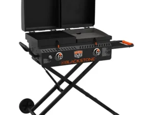 Blackstone 1550 On The Go Combo with Wheels, Legs Hood & Side Shelf Heavy Duty Flat Top Portable BBQ Griddle Grill Station for Kitchen, Camping, Outdoor, Tailgating, Black