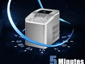 Ice Maker Countertop 2 Ice Sizes, 28 lbs Bullet Ice in 24H, Self-Clean, 9 Cubes in 5 Mins, Fohere