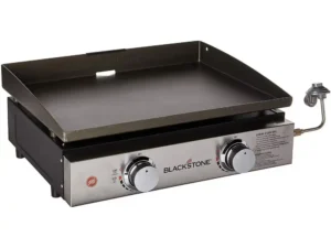 Blackstone Tabletop Grill - 22 Inch Portable Gas Griddle - Propane Fueled - 2 Adjustable Burners - Rear Grease Trap - For Outdoor Cooking While Camping, Tailgating or Picnicking - Black