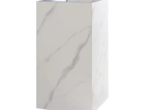 Fine Fixtures Grand Pedestal 18" Wide Black With White Carrara Sintered Stone