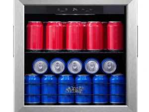 Arctic King 48-Can Beverage Fridge & Cooler with Electrical Control, Stainless Steel Look, ARV48B1AST