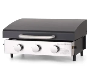 MF Studio 22-Inch Tabletop Griddle Portable Propane Gas Griddle with 3 Burners - Black